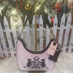 Juicy Couture Pink Classic Scottie Dog Shoulder Hobo Bag